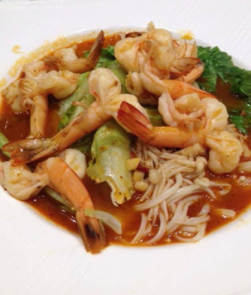 料汁拌虾仁金针菇