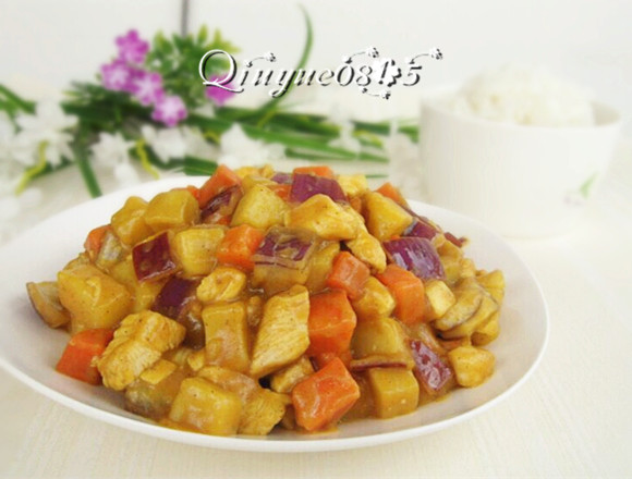咖喱鸡肉,OK。来碗米饭吧