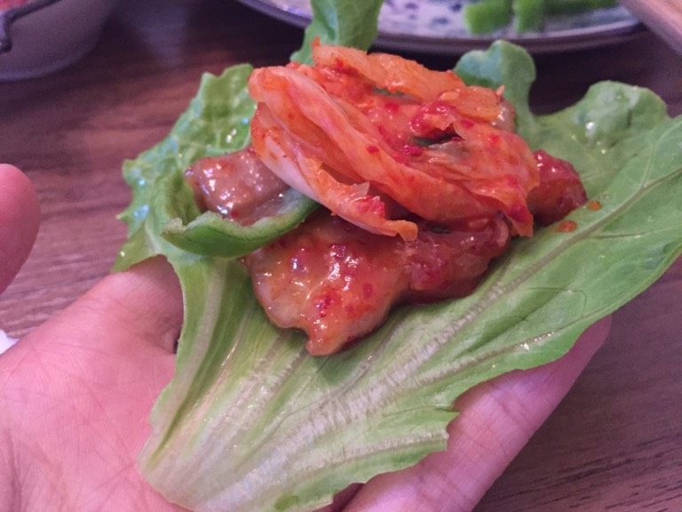简易版烤肉,如图分层放上就就可以享受了