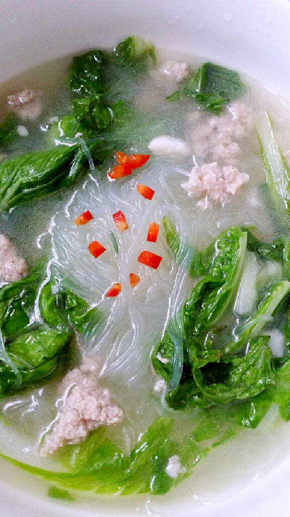 肉末青菜粉丝汤
