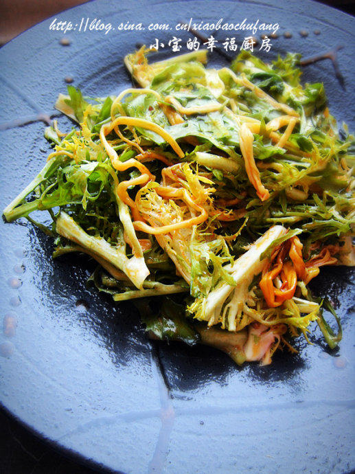 红油金针菇拌苦苣