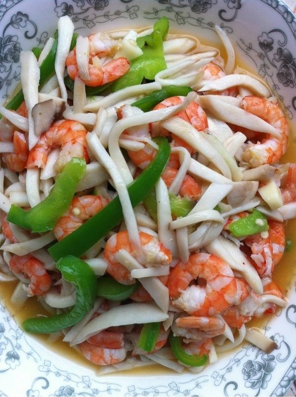 杏鲍菇炒虾仁