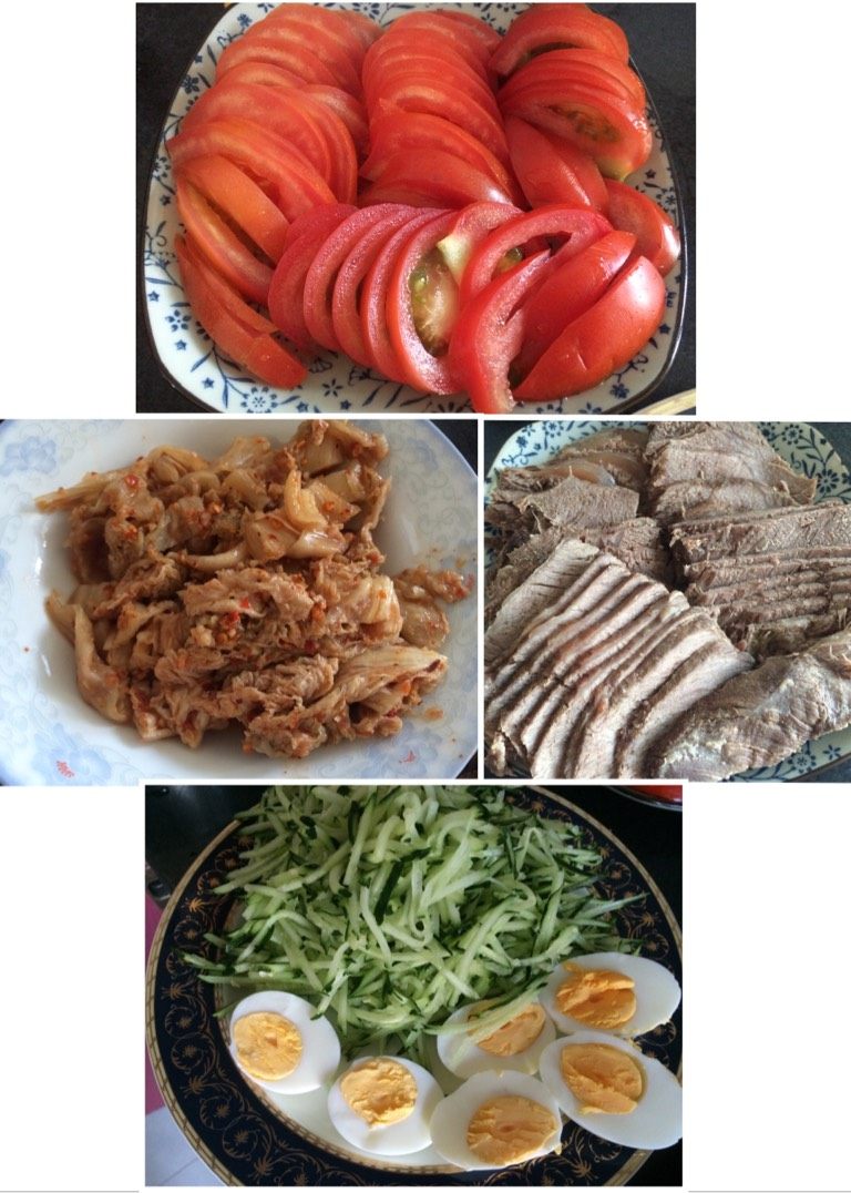 家庭版冷面,如图配料切好备用